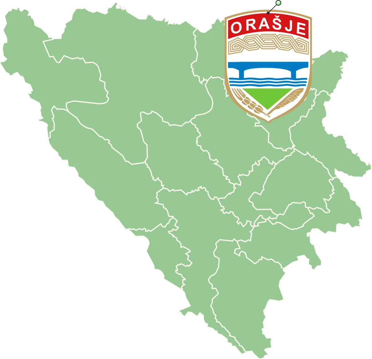 Orašje mapa