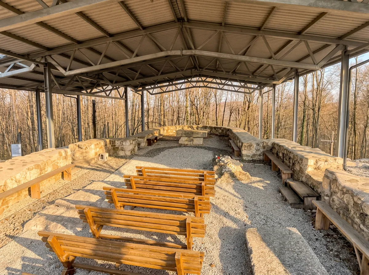 Protected area with benches within the archaeological site Zidine in Gornja Skakava