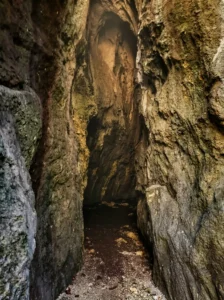 Rocky interior passage of Bebrava Cave