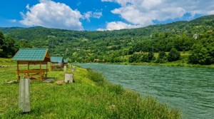 View of the river and greenery from the Sadba-Val excursion site in Goražde