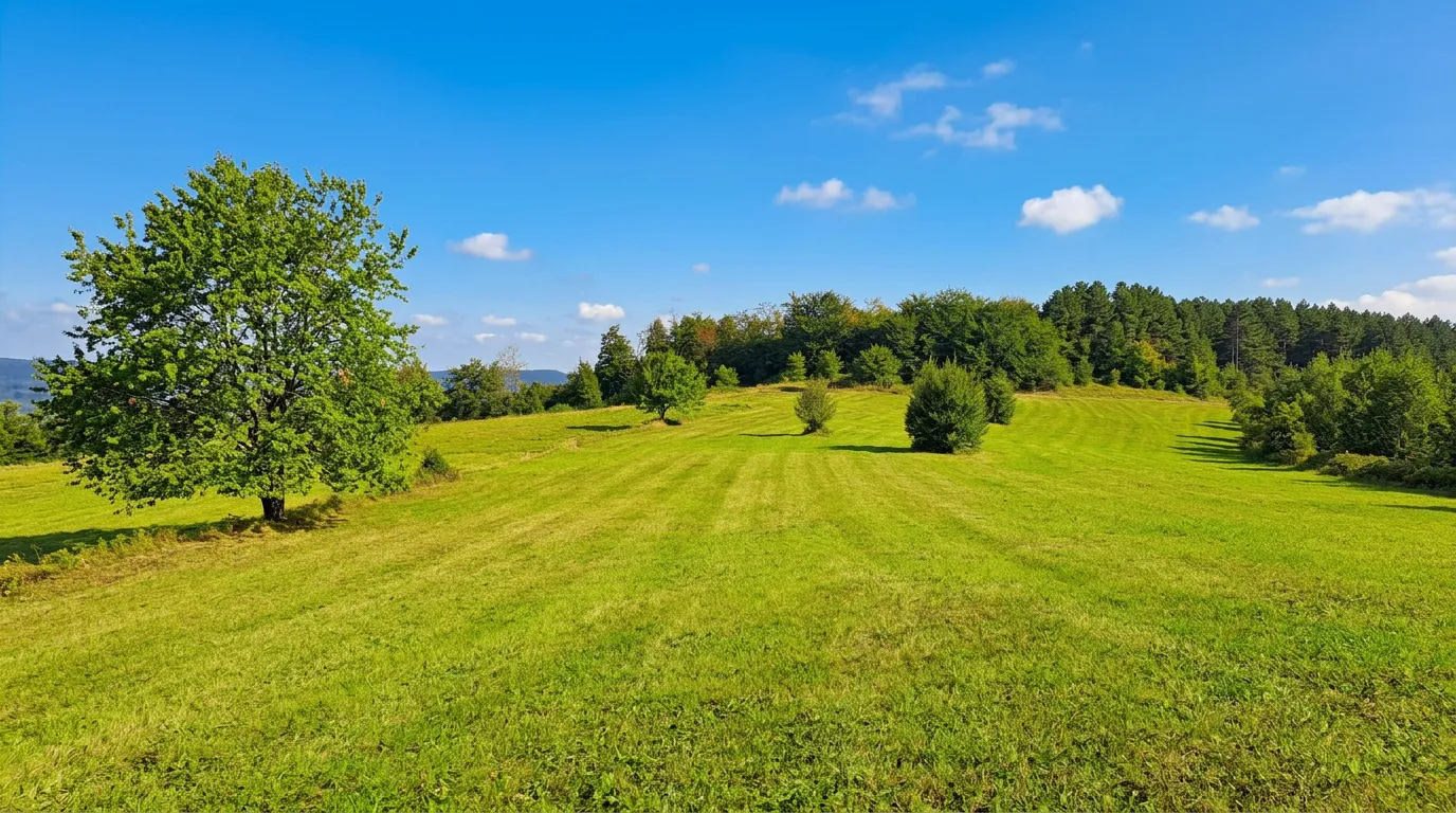 A spacious grassy area ideal for relaxing at Vis picnic area