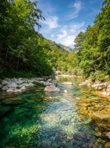 Netaknuta priroda i čista zelena voda rijeke Rakitnice u njenom kanjonu