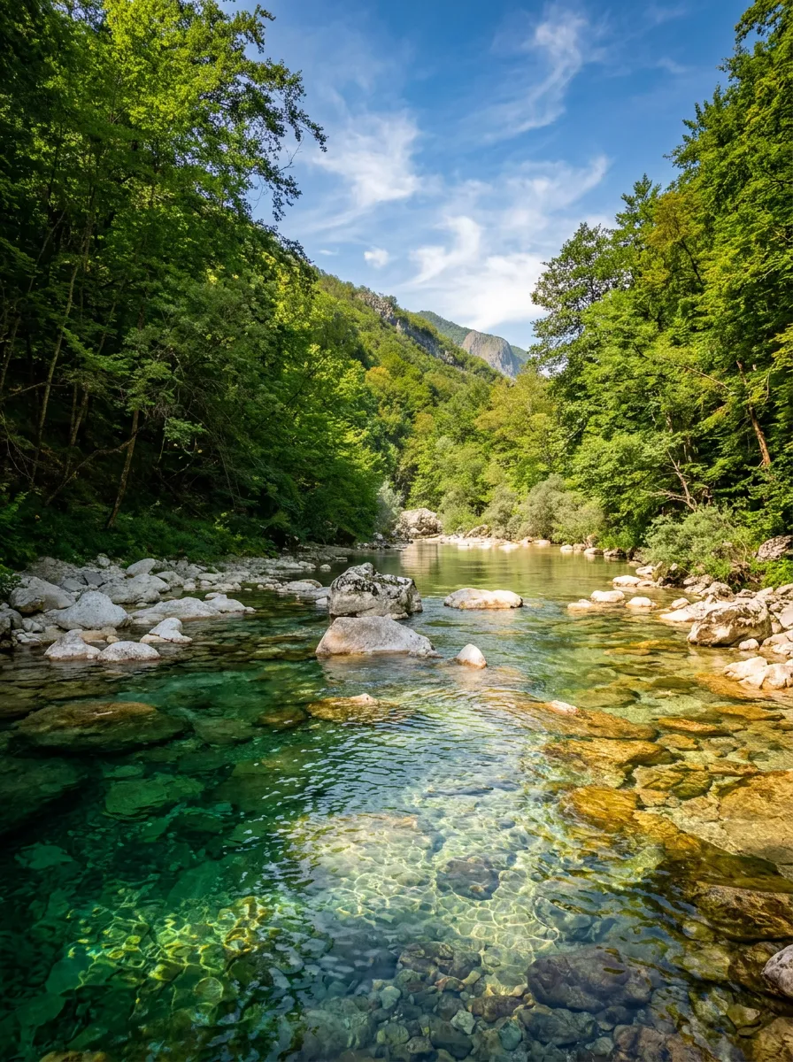Netaknuta priroda i čista zelena voda rijeke Rakitnice u njenom kanjonu
