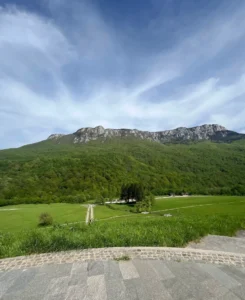 Zelena planinska dolina u Nacionalnom parku Sutjeska, livade i šume u ljetnom periodu
