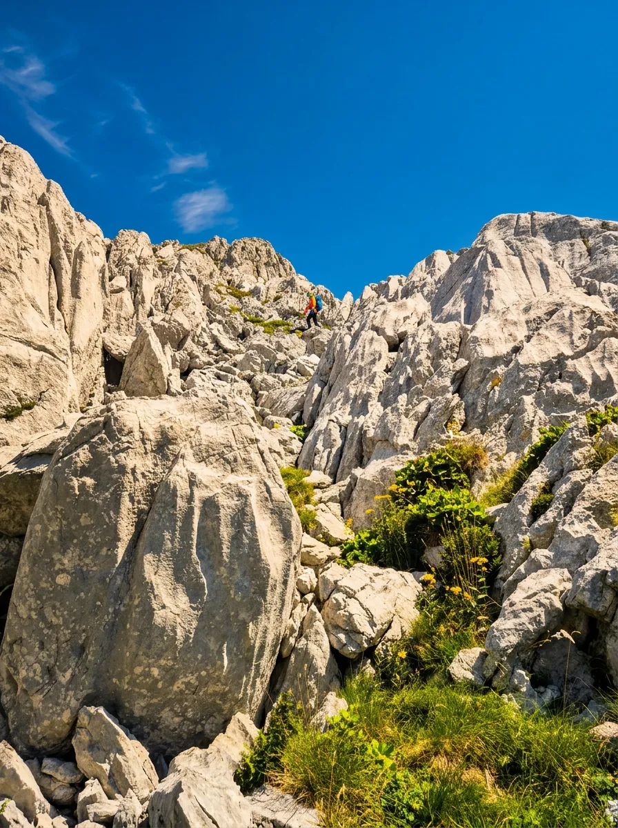 Kameniti teren i stijene na planini Prenj u Bosni i Hercegovini