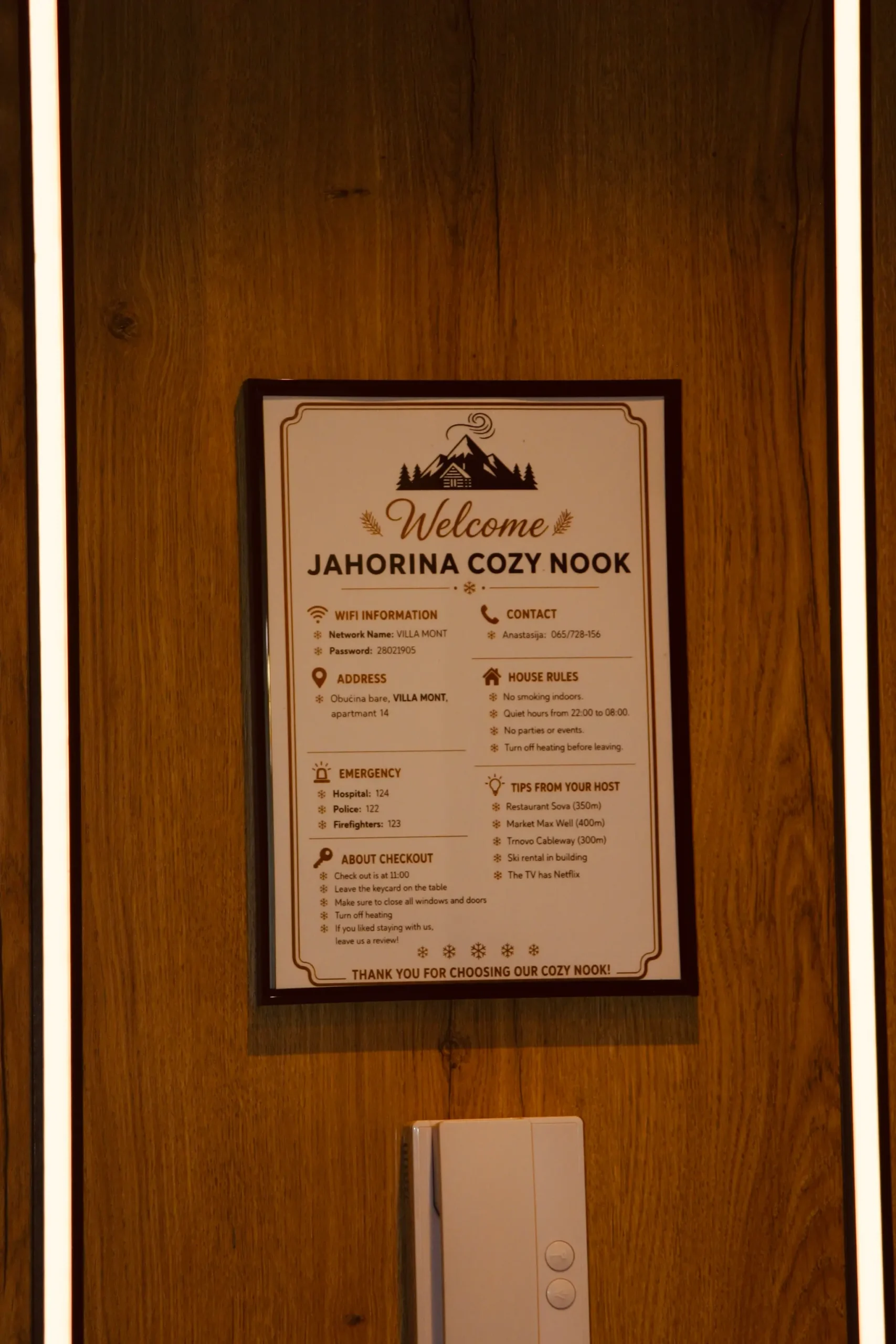 Usluge u Jahorina Cozy Nook Apartmanu